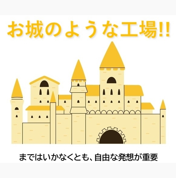 お城のような工場のイメージ図。
そこまでではなくても、自由な発想が重要です。